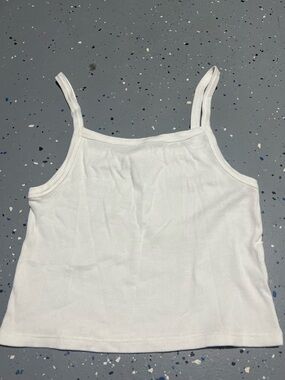 Topshop White Ribbed Tank